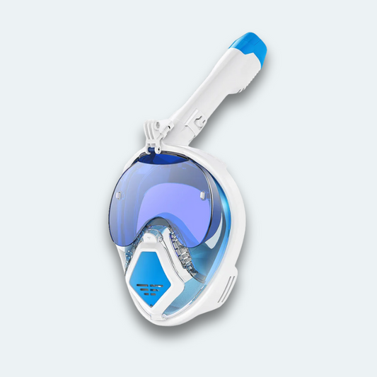 Masque de plongée intégral avec support caméra et visière contre reflet du soleil
