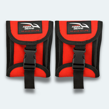 Lot de 2 Pochettes pour ceinture poids plongée
