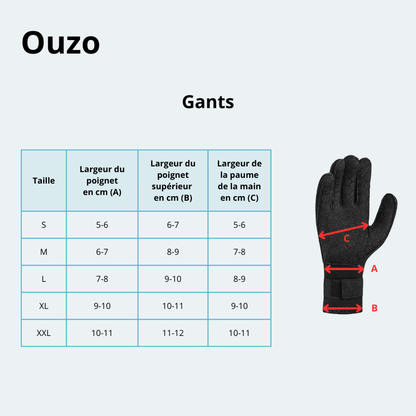 Gants de plongée en kevlar et néoprène 3mm