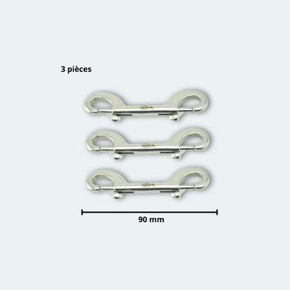 Mousqueton de plongée double tête 90mm