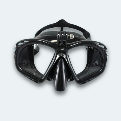 Masque de plongée Adulte anti buée et verre trempé avec support pour caméra