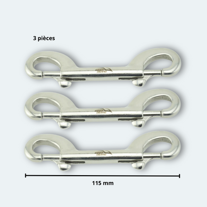 Mousqueton de plongée double tête 150mm