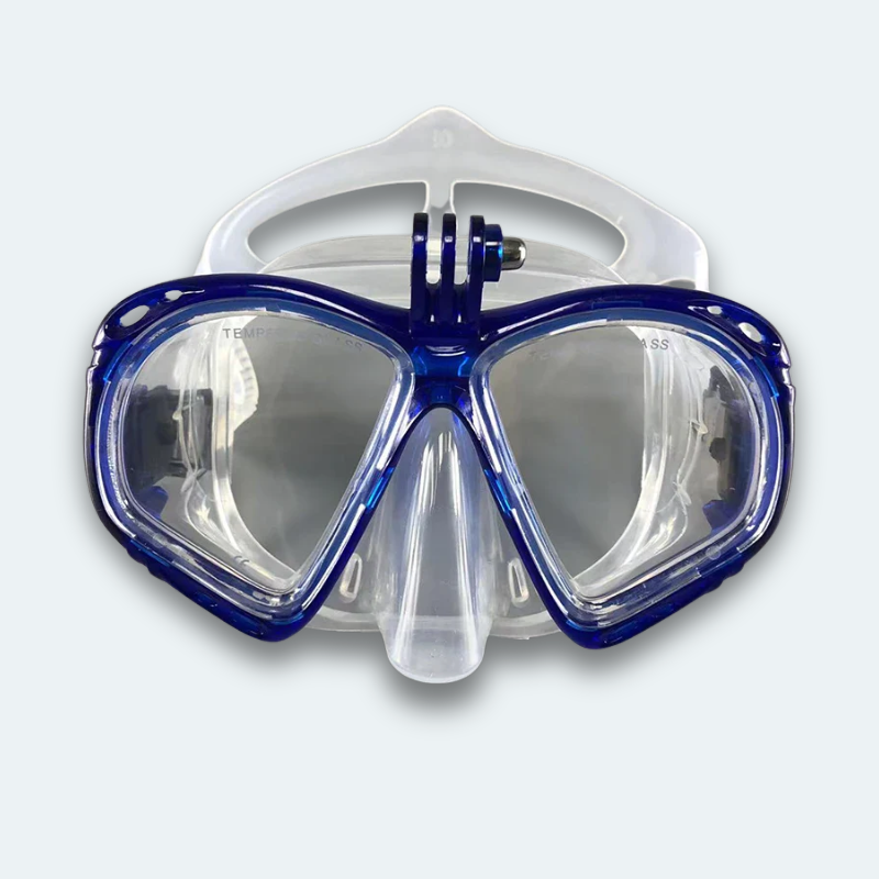 Masque de plongée Adulte Anti buée et verre trempé Avec support pour caméra