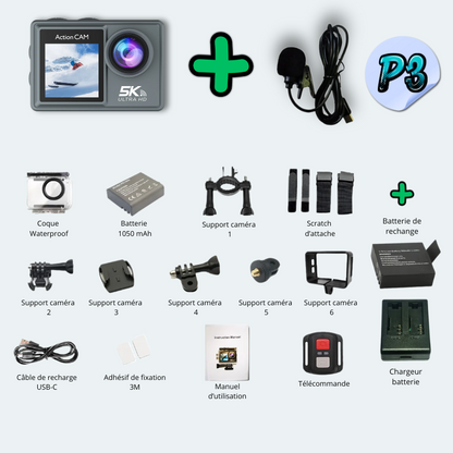 Camera sous marine<br>waterproof 30M UHD 5K Wifi<br>avec écran tactile